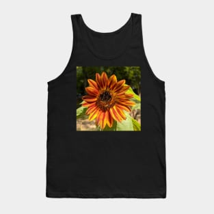 Orange Sunflower with Bee Photographic Image Tank Top